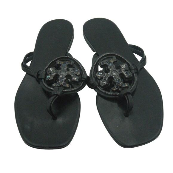 Tory Burch Metal Jeweled Miller Crystal Sandals – Black | Women’s 9.5 main image 8